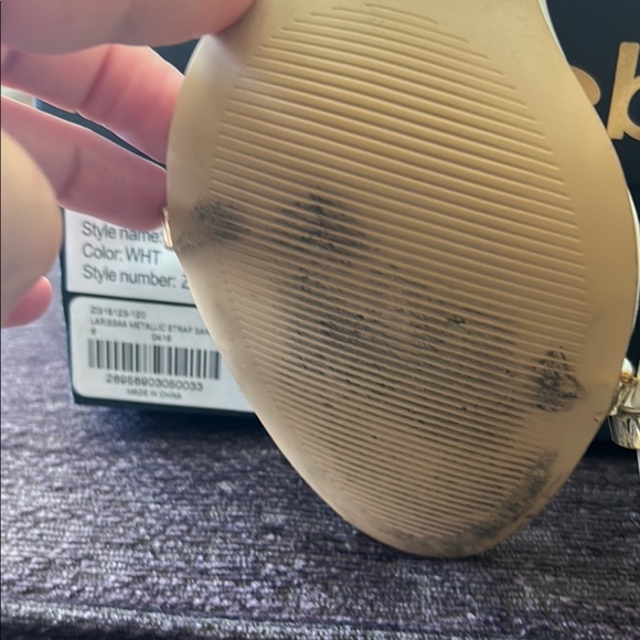 Bebe White and Gold Elegant Heels - Picture 12 of 15